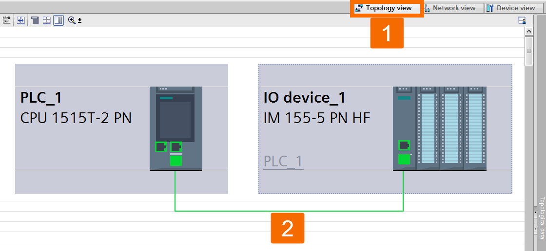 Figure 6.2: BiSS C encoder setup with S7-1500 PLC - Linking devices in topology view