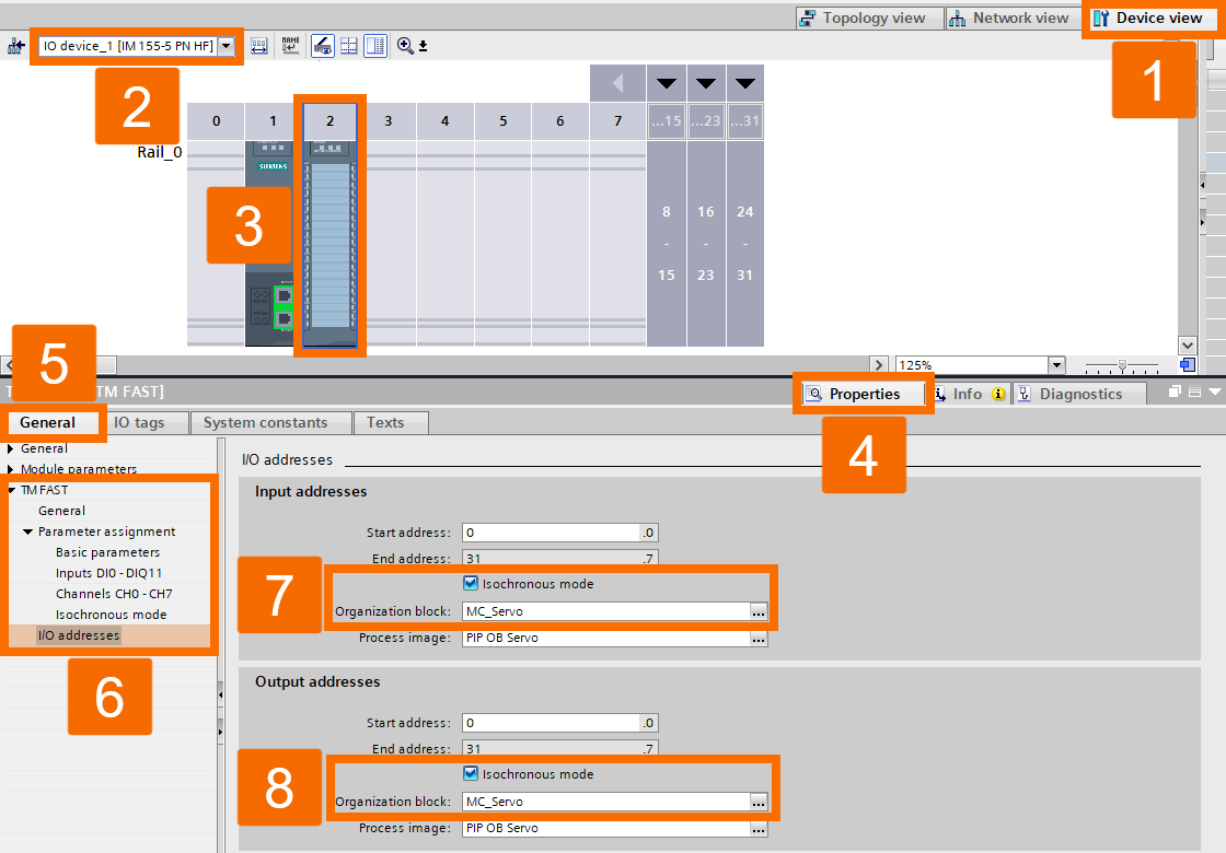 Figure 6.7: BiSS C encoder setup with S7-1500 PLC - Activating isochronous operation