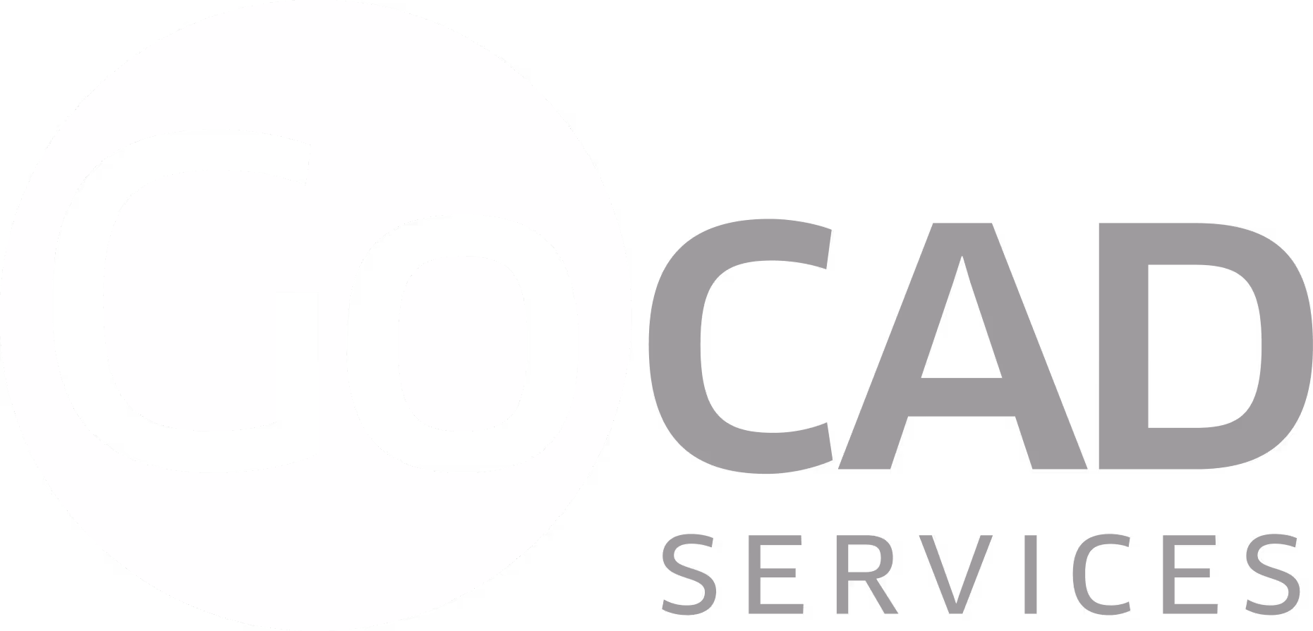 Logo de GoCAD Services avec un cercle blanc et textes en noir et gris.