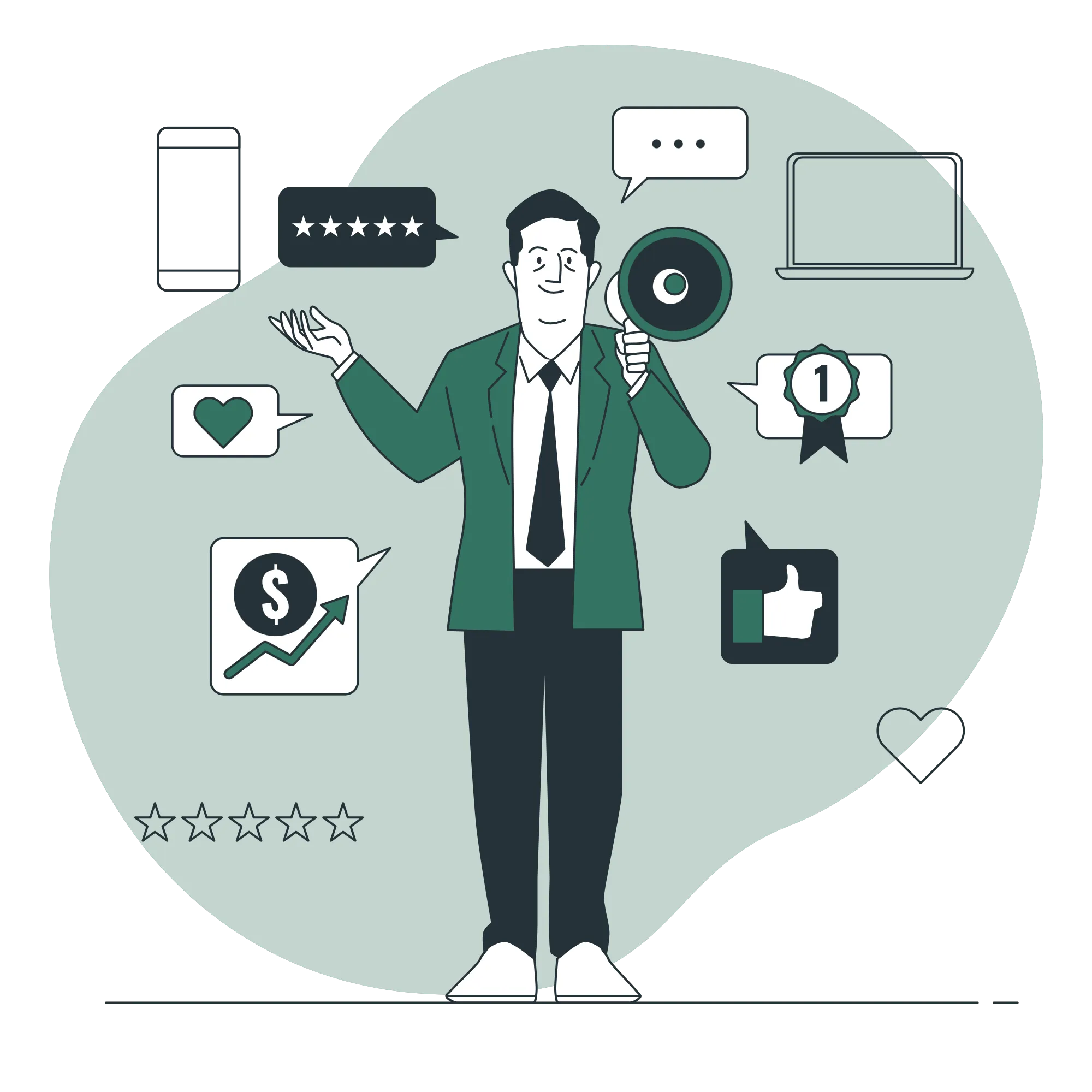 A man with a megaphone