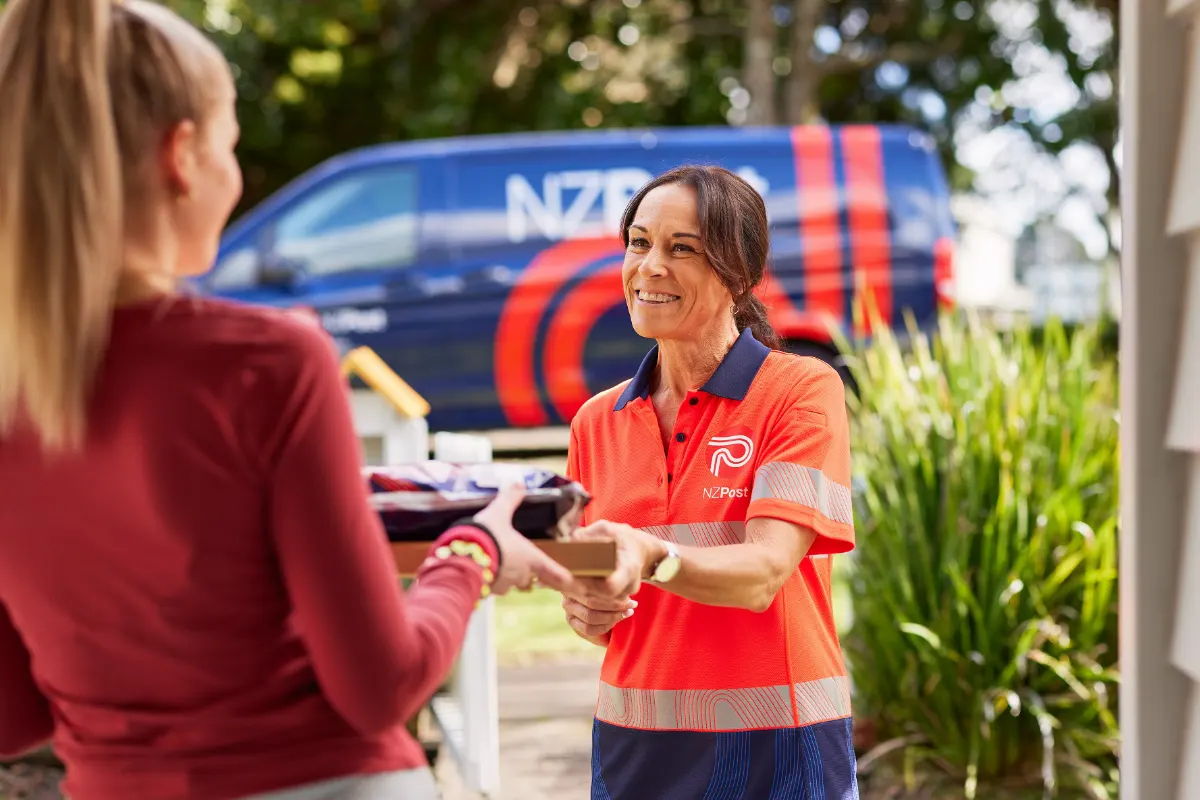 NZ Post parcel being delivered