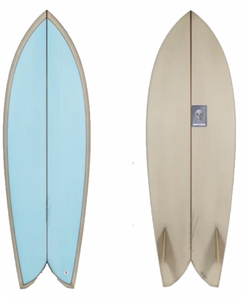 A Christenson Fish surfboard 