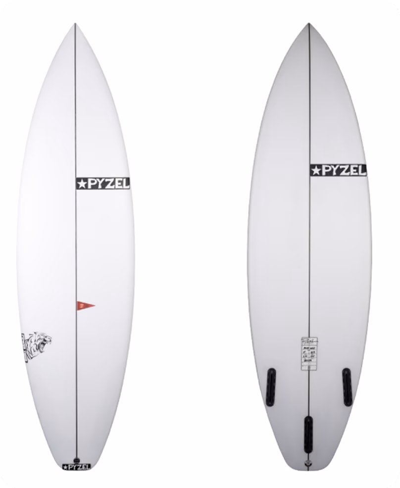 A Pyzel Power Tiger surfboard