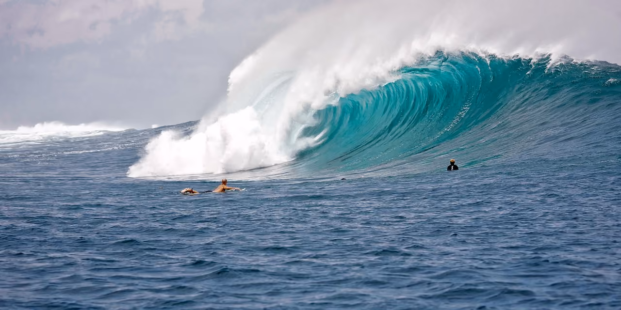 A barreling wave in Indonesia