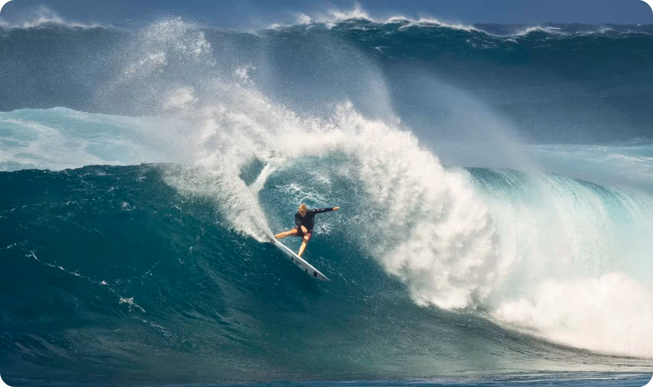 John John Florence doing a big cutback on a wave