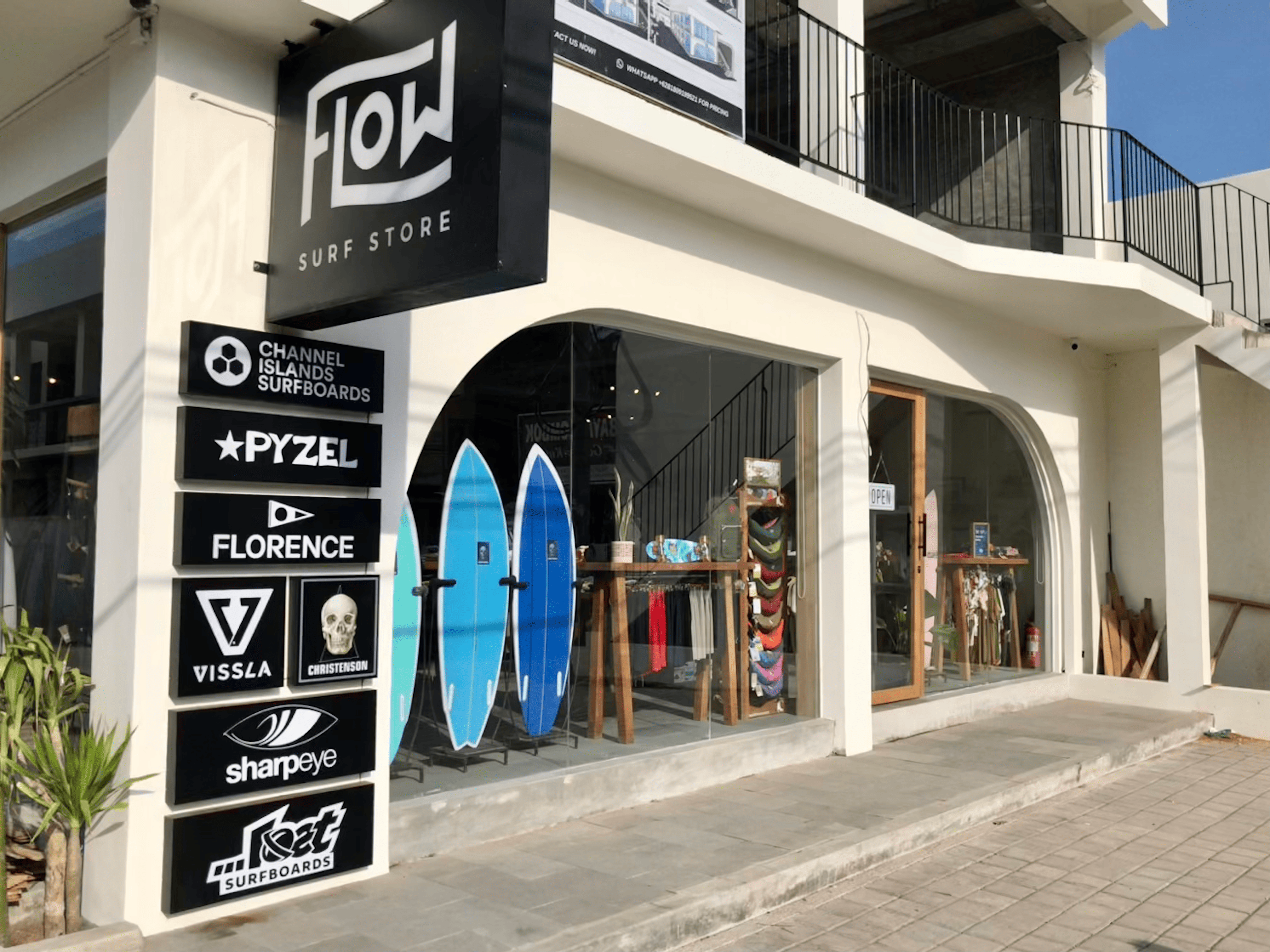 The Flow Surf Shop store front in Kuta-Lombok