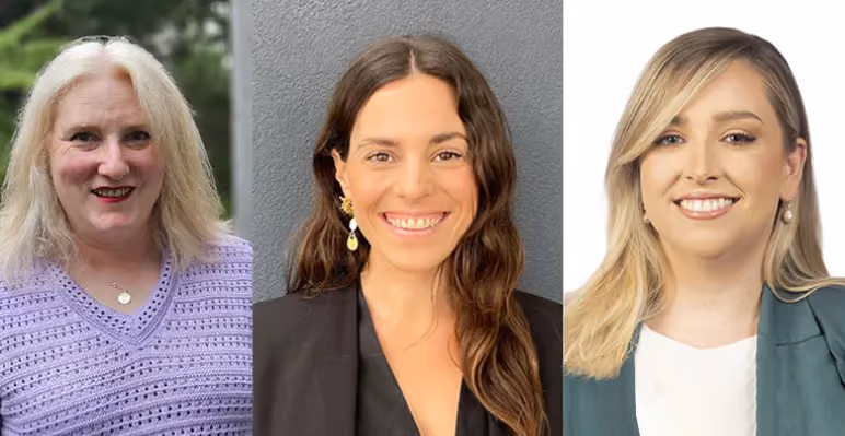 Claire Thurstans, Jacinta Woehl and Hayley Hunter