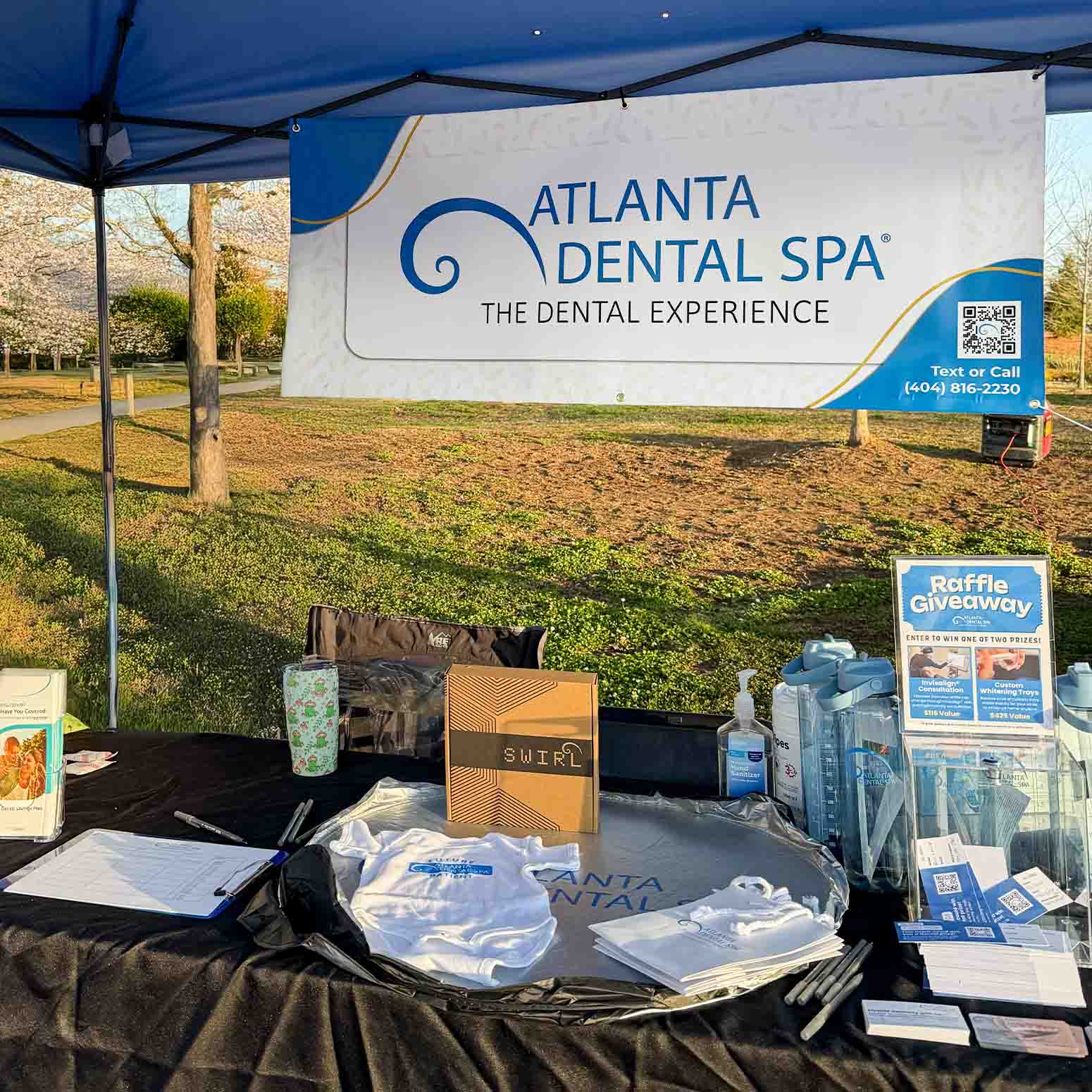 Atlanta Dental Spa raffle booth at a community event