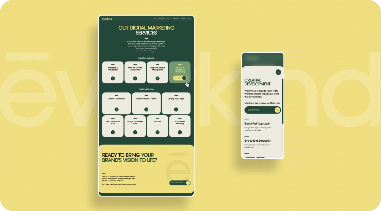 A green and yellow package featuring a label, accompanied by a bottle, both displayed on a neutral background.