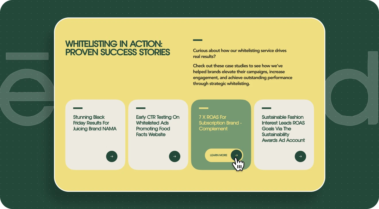 A vibrant green screen features the phrase "Welcoming in Action for Success Stories," promoting an encouraging theme.