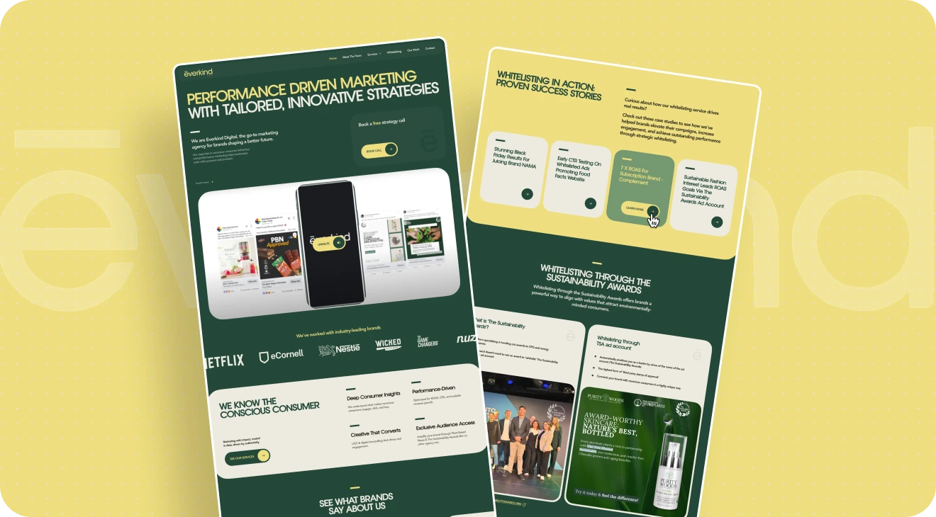 Website design mockup for Eventland, featuring a modern layout with vibrant colors and event listings.