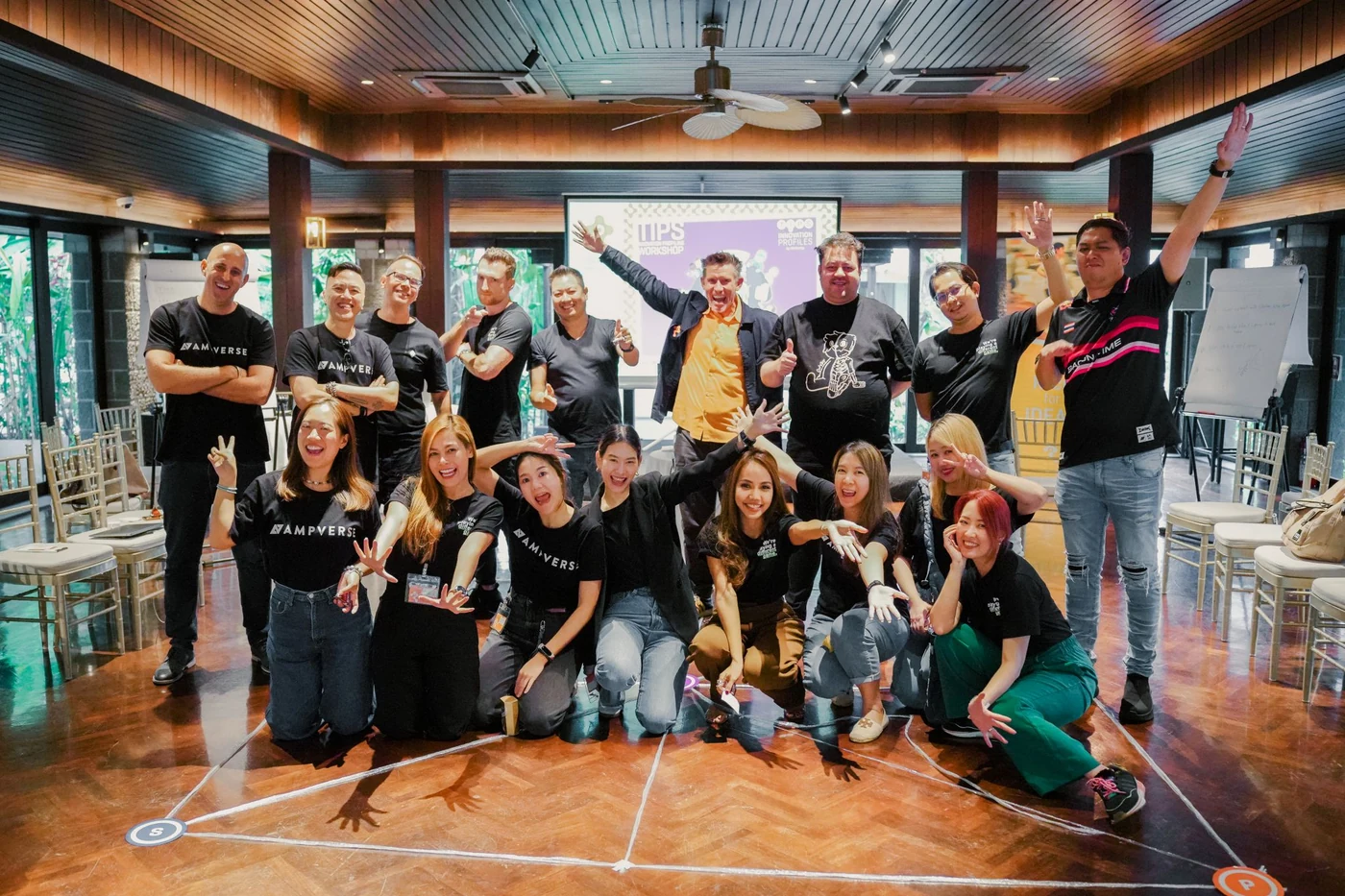 Group photo of the Ampverse team at the TIPS Talent & Innovator Profiling Workshop in Bangkok