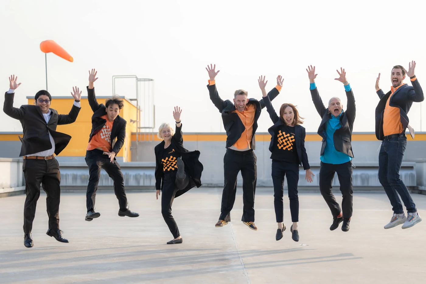 Continental team jumping for joy at the end of the workshop day
