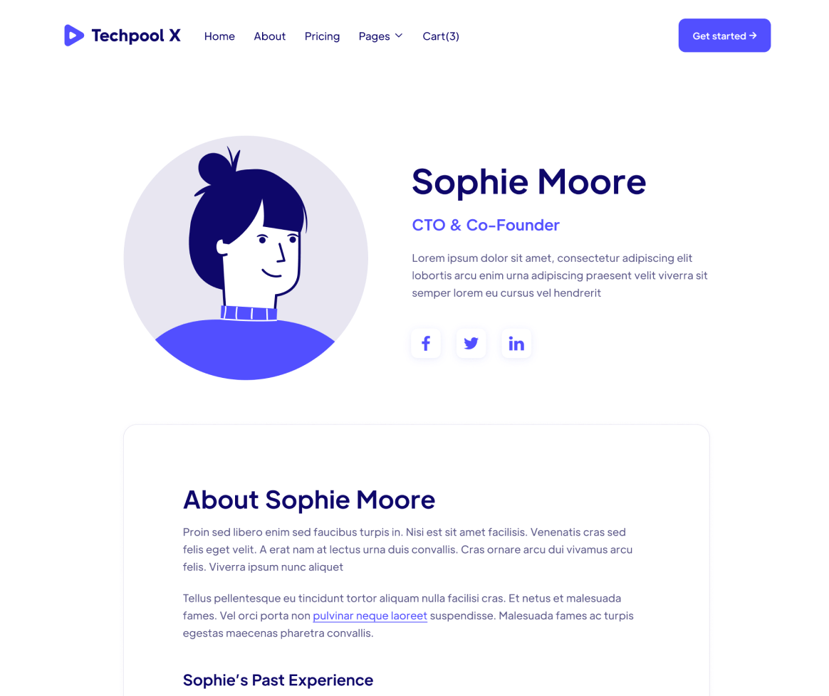 Author Single - Techpool X Webflow Template
