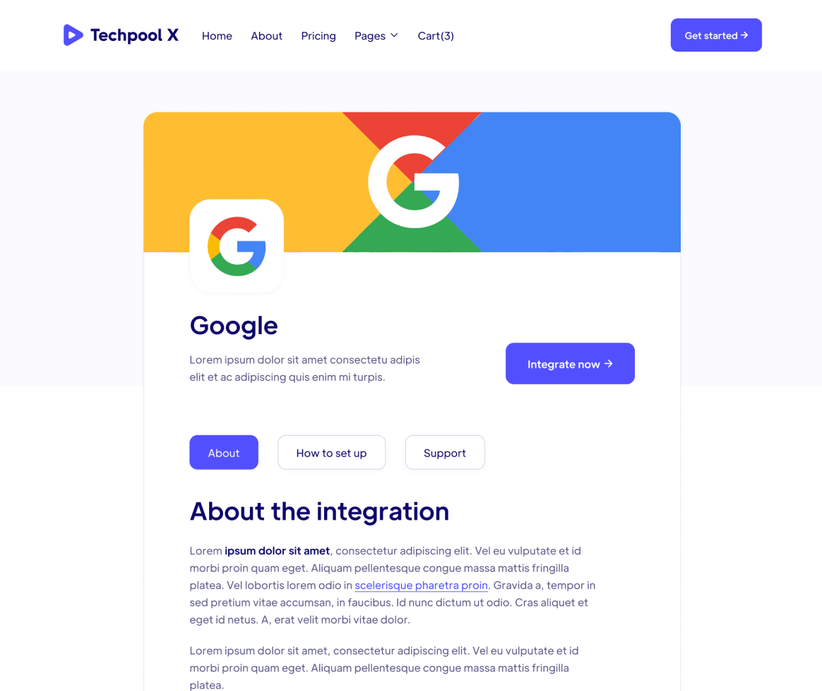 Integration Single - Techpool X Webflow Template