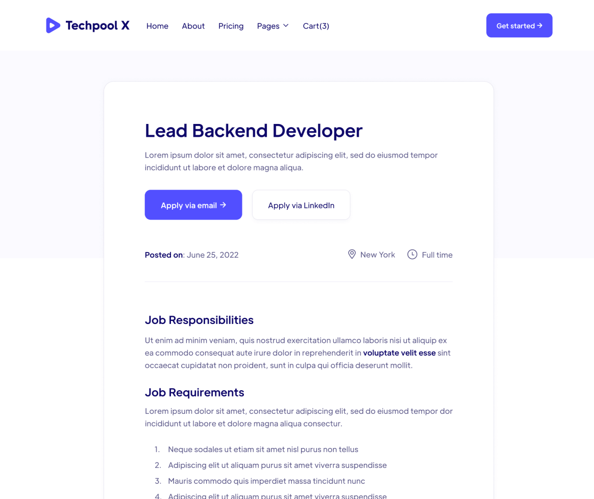 Career Single - Techpool X Webflow Template