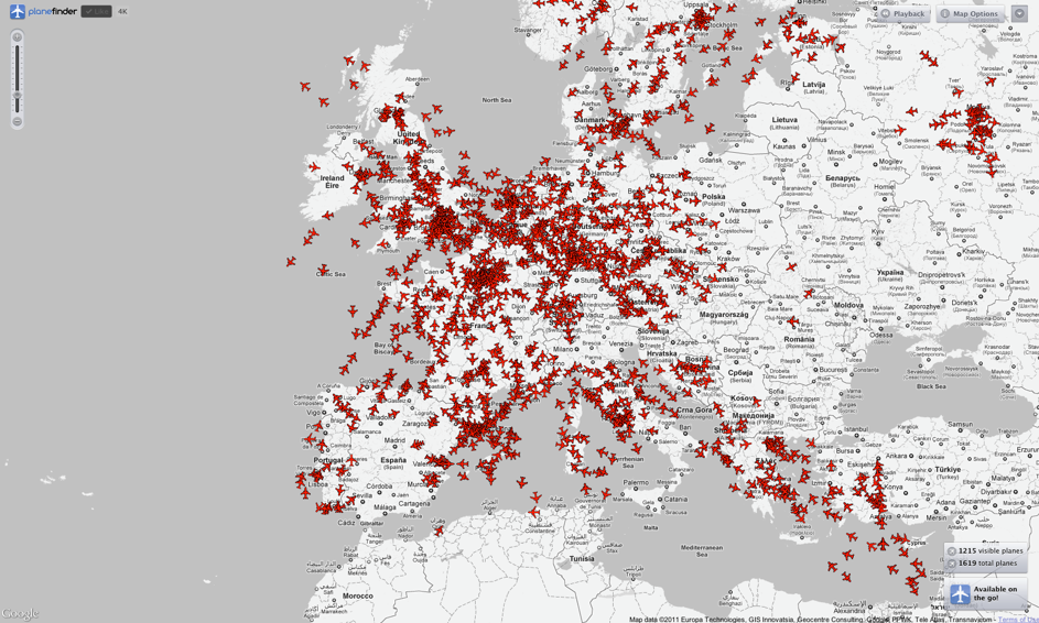 Air traffic in Europe