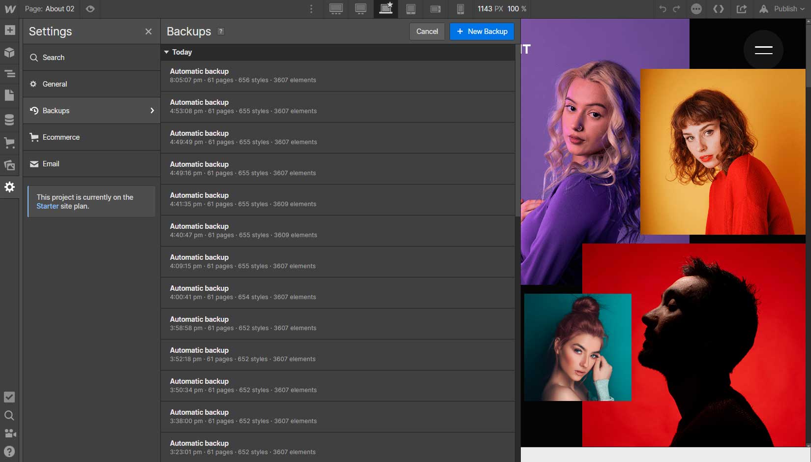 Backup Instructions - Portrait Webflow Template