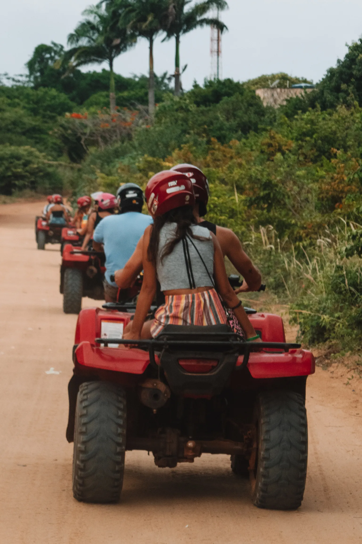 Quad biking adventure on a rural dirt road