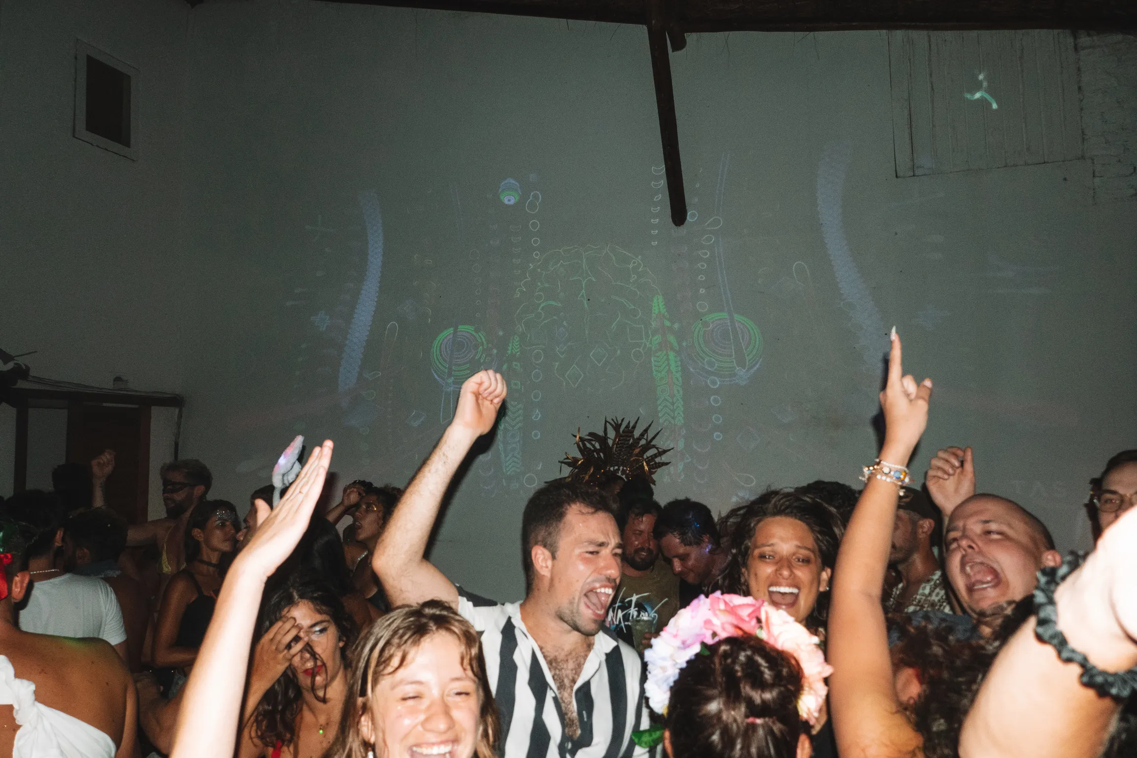 Casa Basilico coliving guests celebrating Carnival in the streets of Pipa