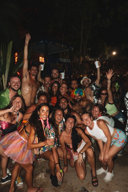 Colorful Carnival parade passing through the town near Casa Basilico coliving