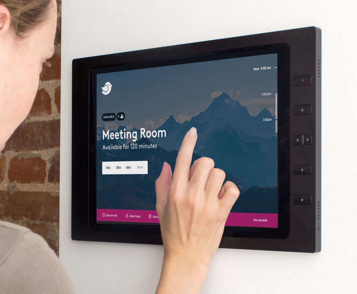 Booking a conference room with a room display