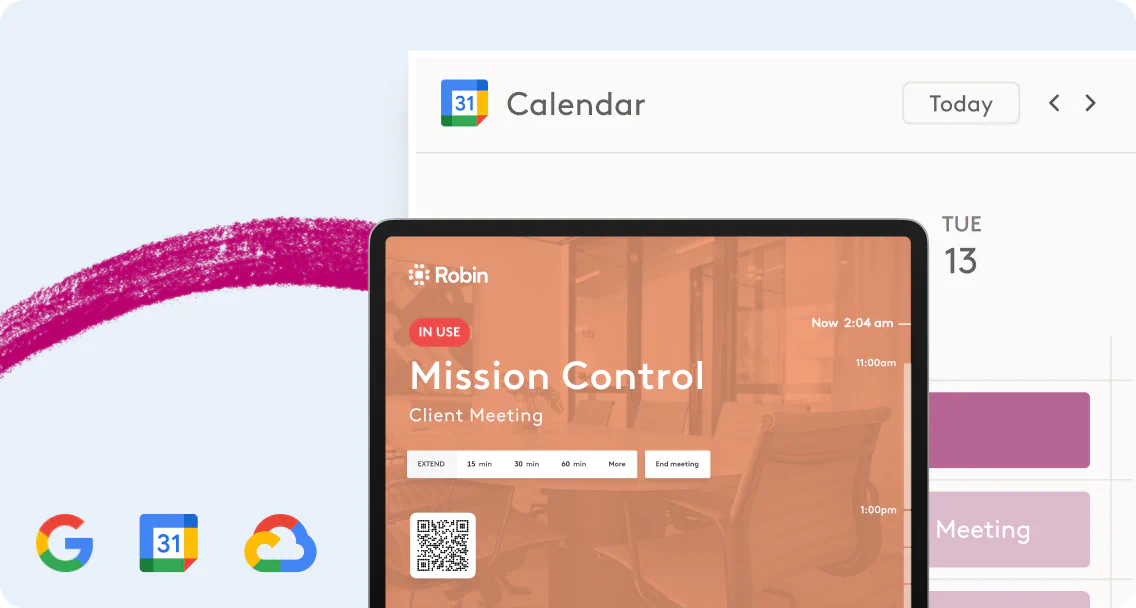 Google and Robin integrations and room display