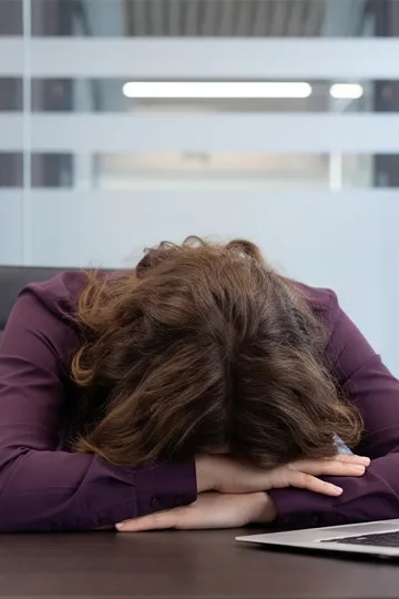 Woman looking burnt out