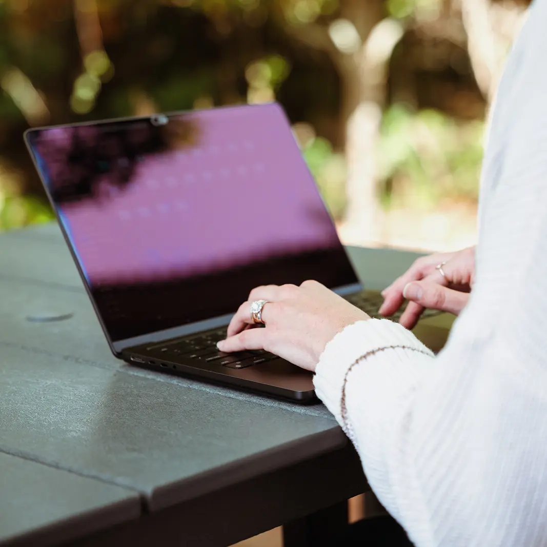 woman typing