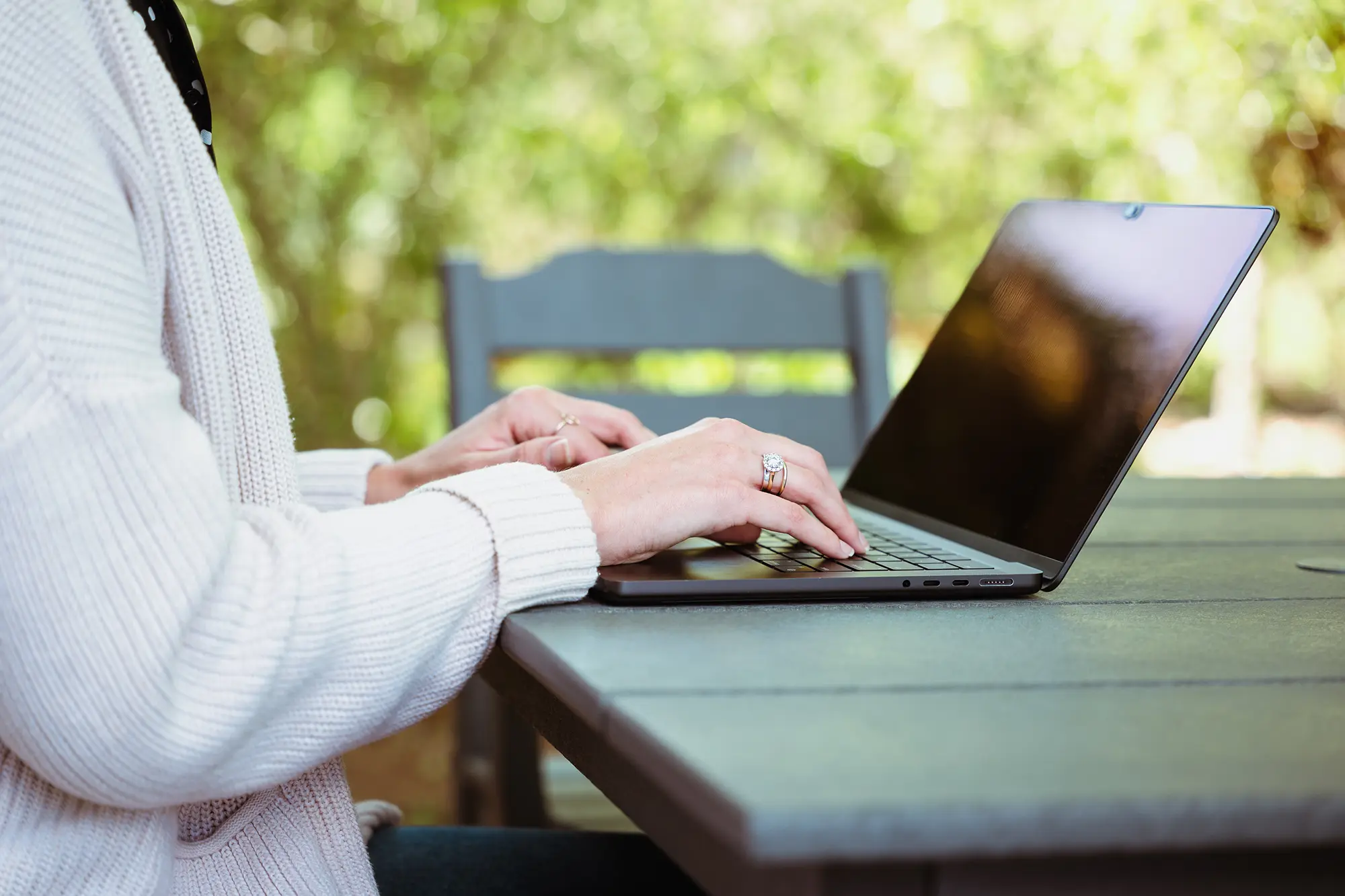 woman typing