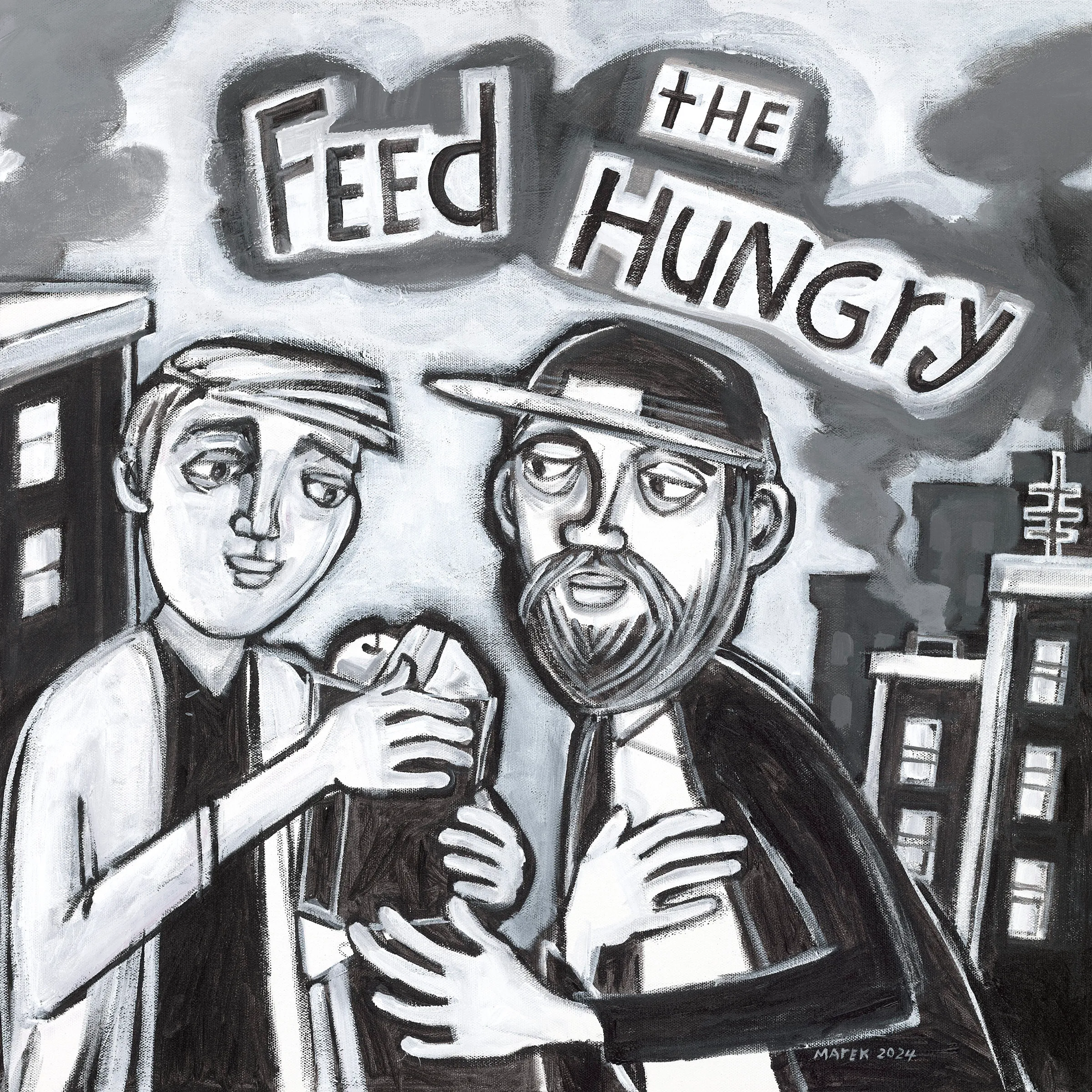 illustration of the Corporal Works of Mercy "Feed the Hungry"