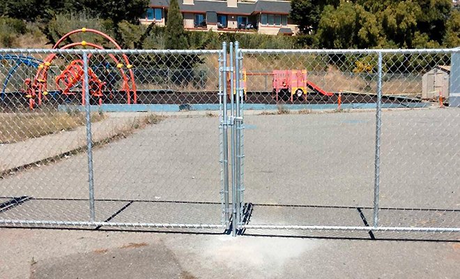 Chain-link fence gate