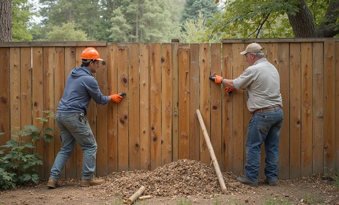 Professional fence removal crew