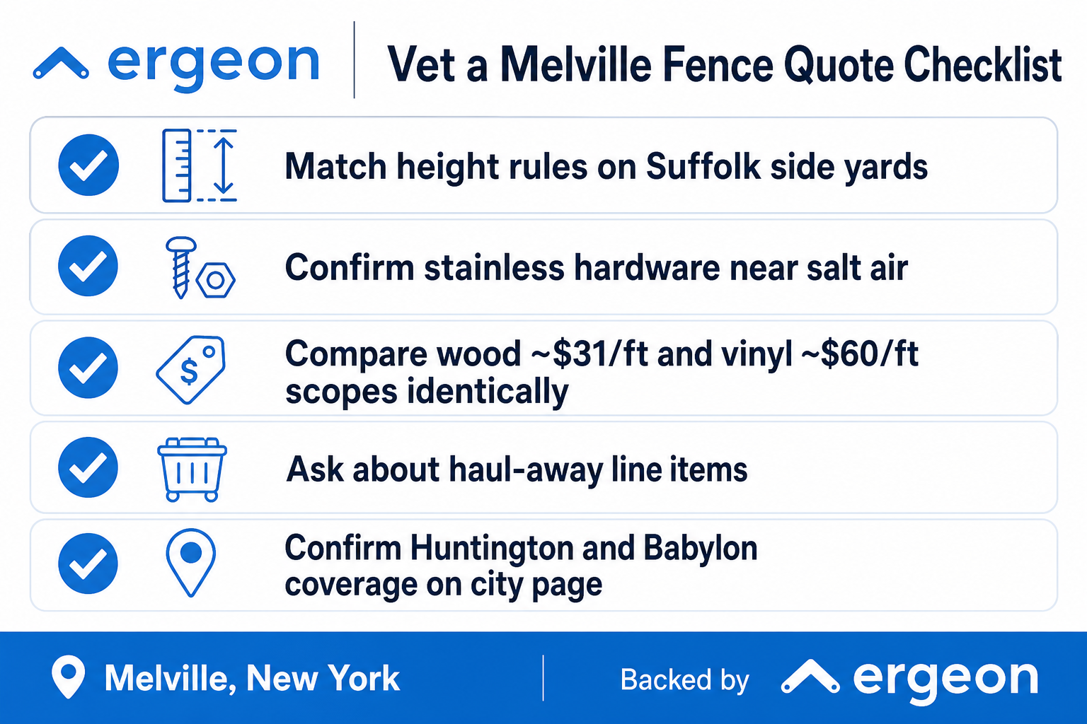 Recent Ergeon fence jobs in melville