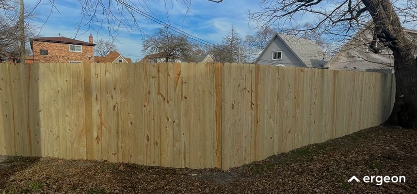 Wooden Privacy Fence Installation in a Residential Chicago Neighborhood