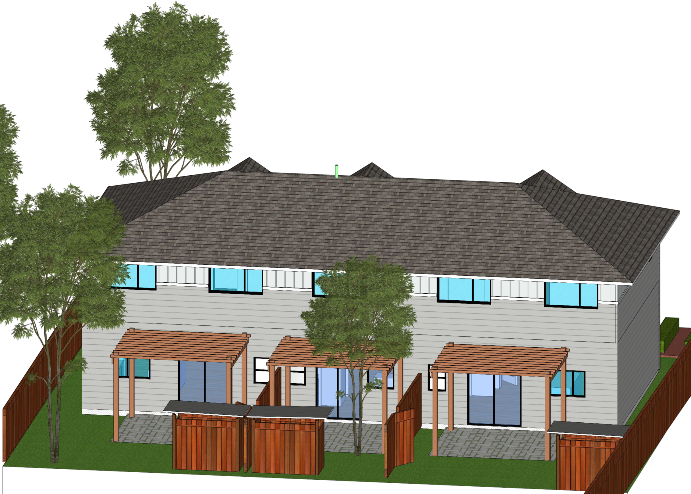 backyards, patios with trellis