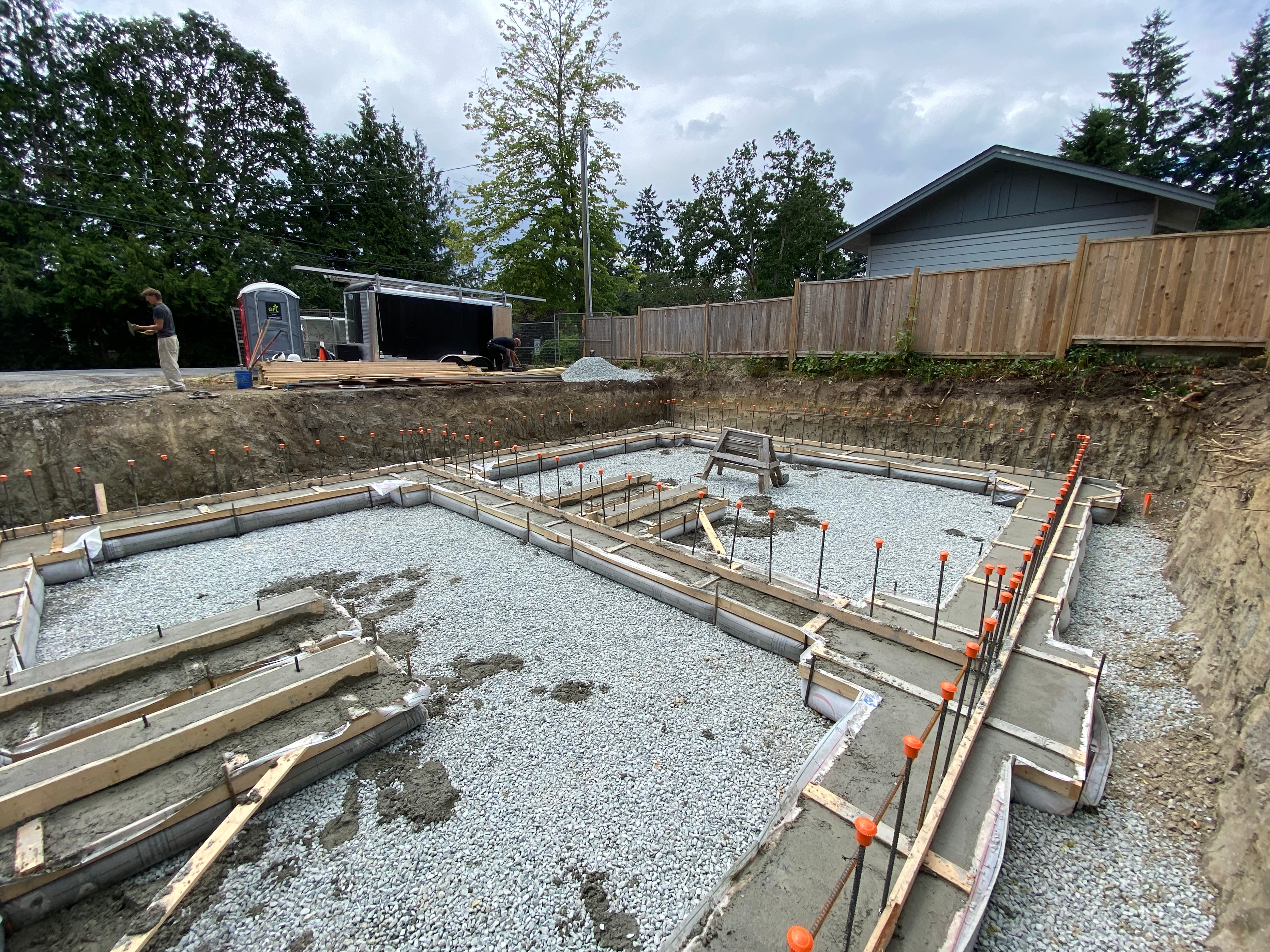 Footings formed & poured using the fastfoot system