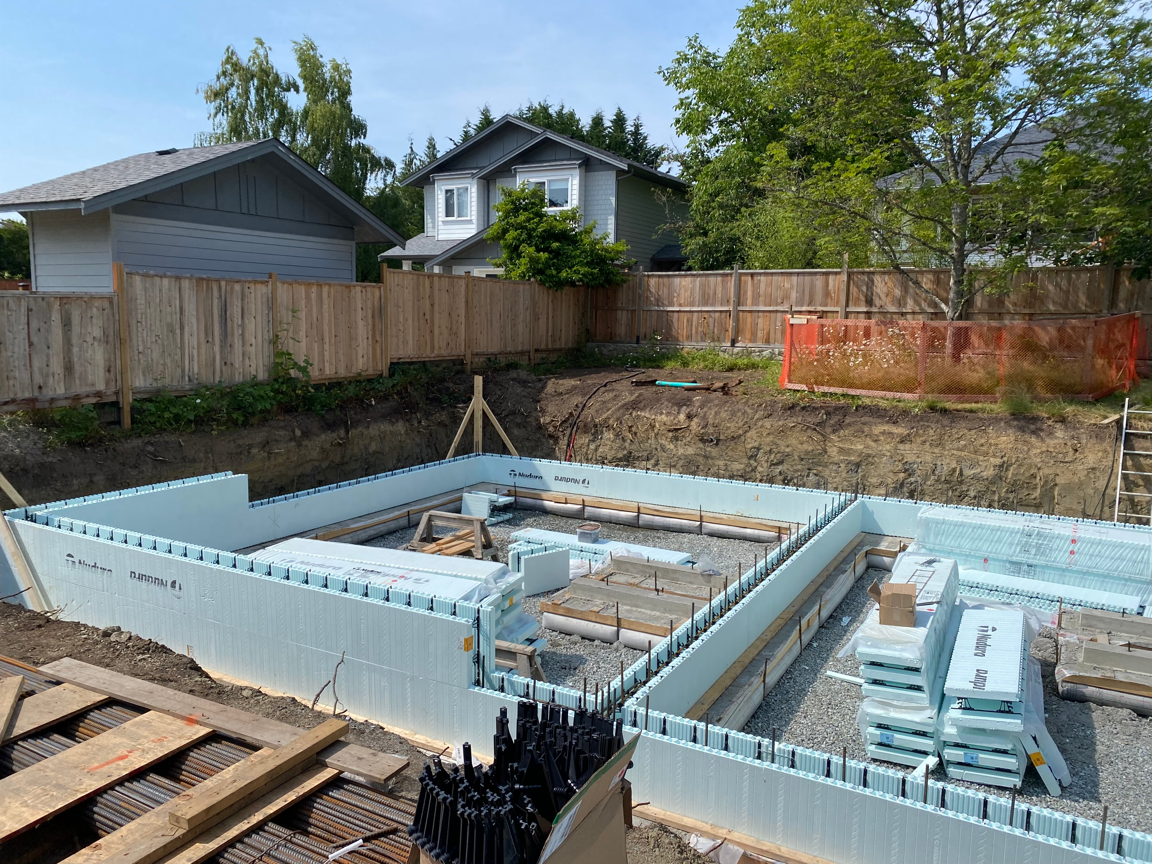 Foundation walls started with Nudura ICF forming systems