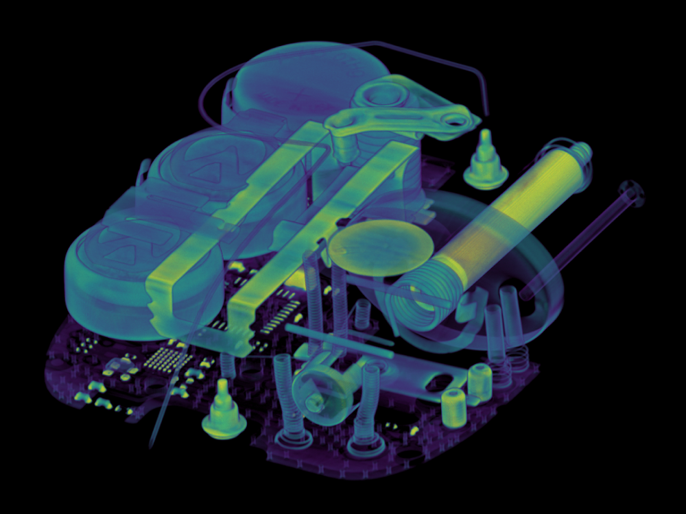 CT scan of a personal care device internals