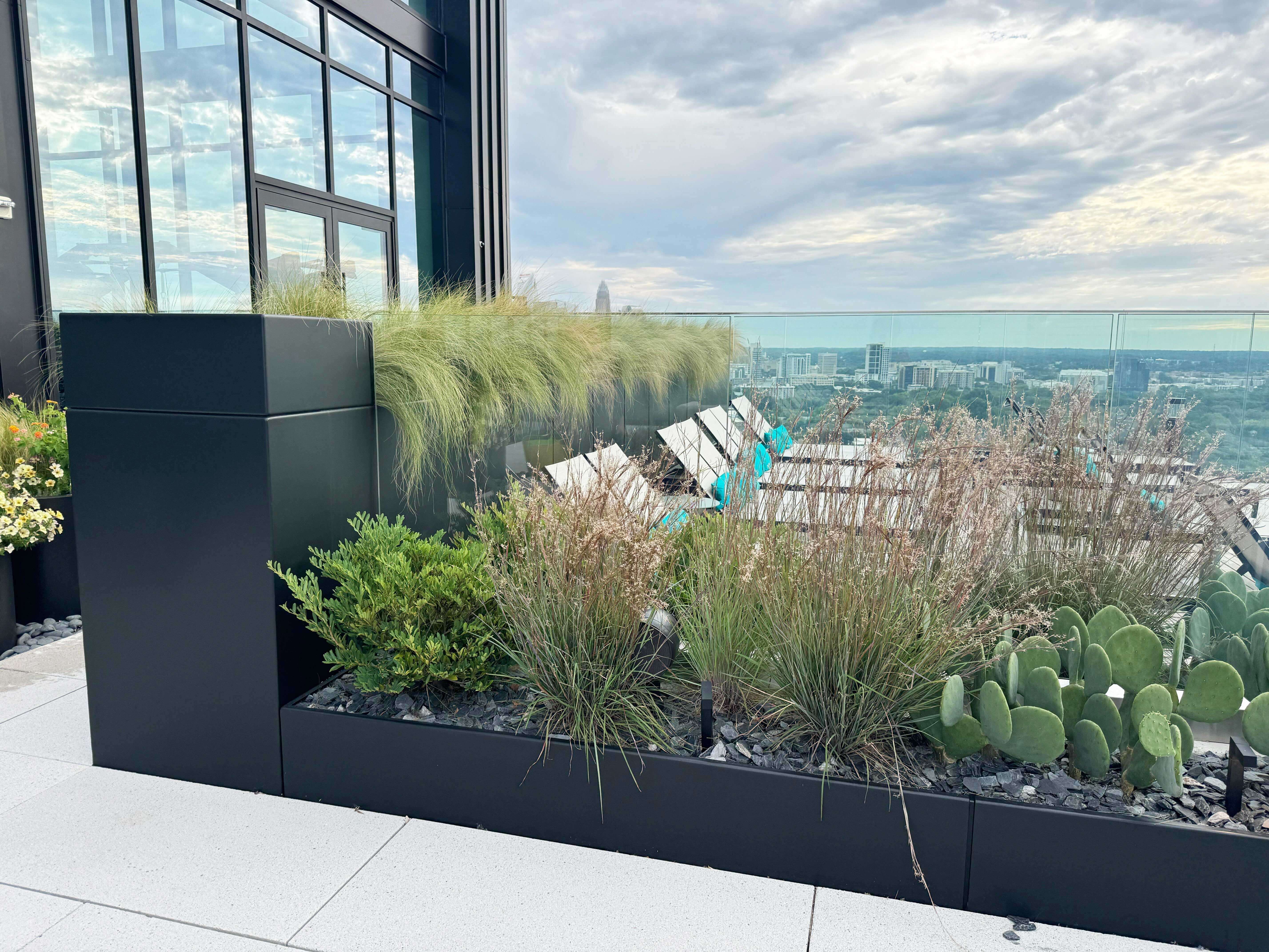 Living Roofs custom fabricated steel planters