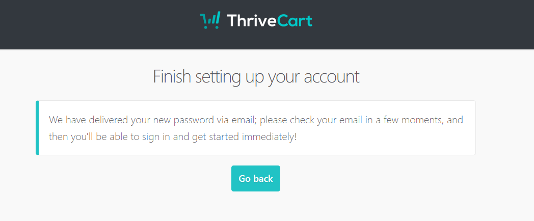 Thrivecart finish setting up your account