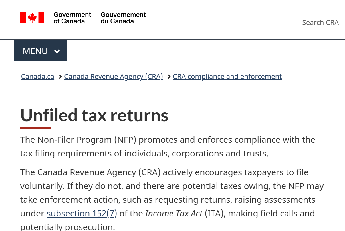 What Happens If You Ignore a CRA Demand to File Your Taxes