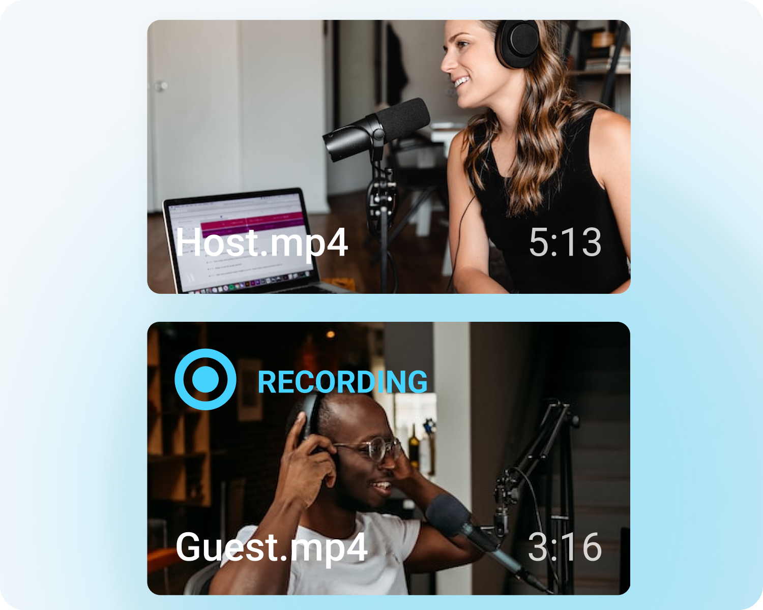 Two examples of users on Talk Studio