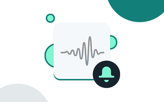 Sound wave with notification icon