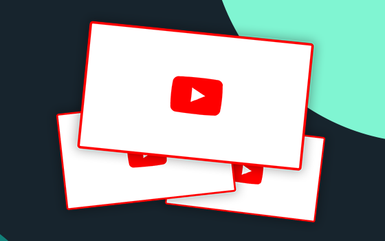 Icons of videos overlapping each other