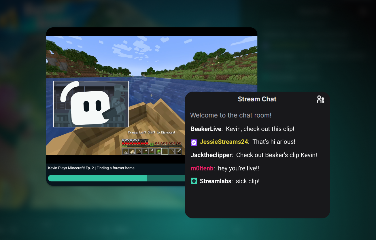 Stream chat talking about the shared video that is in the screenshot excitedly