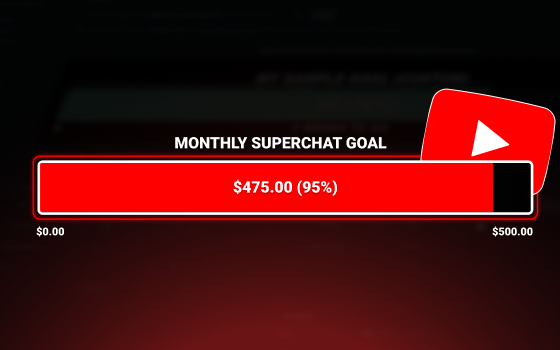 A YouTube Super Chat goal widget