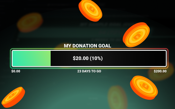 A tipping donation goal at 10 percent complete