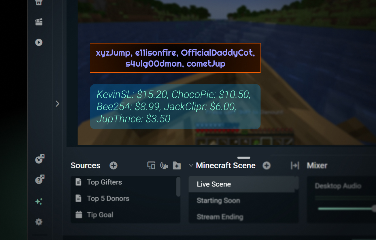 Stream Label on a stream