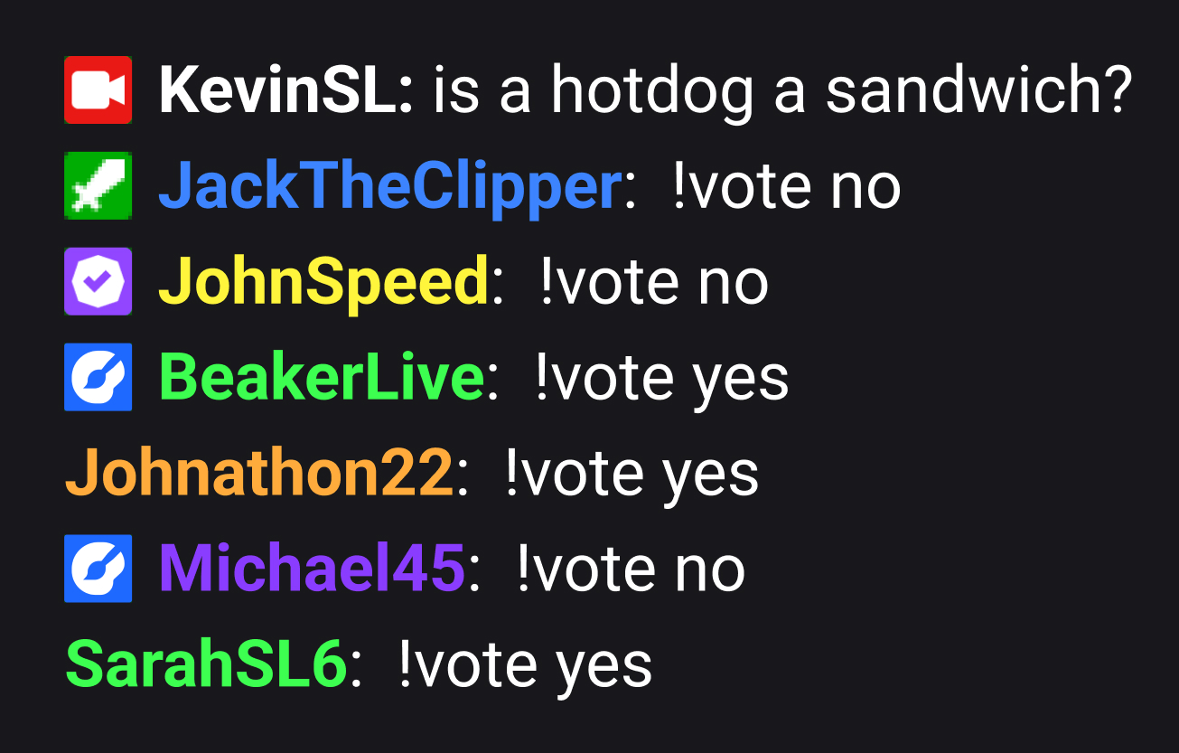 Chatters voting with Streamlabs Poll widget and Cloudbot